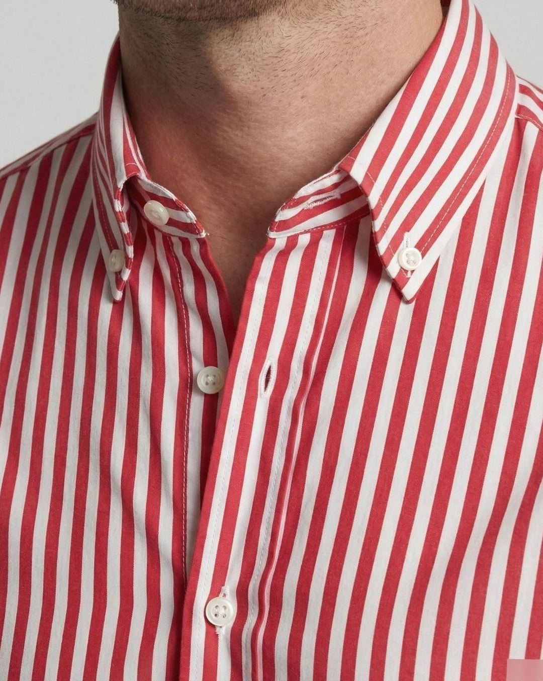 Men's Slim-Fit Bold Striped Long-Sleeve Button-Down Shirt