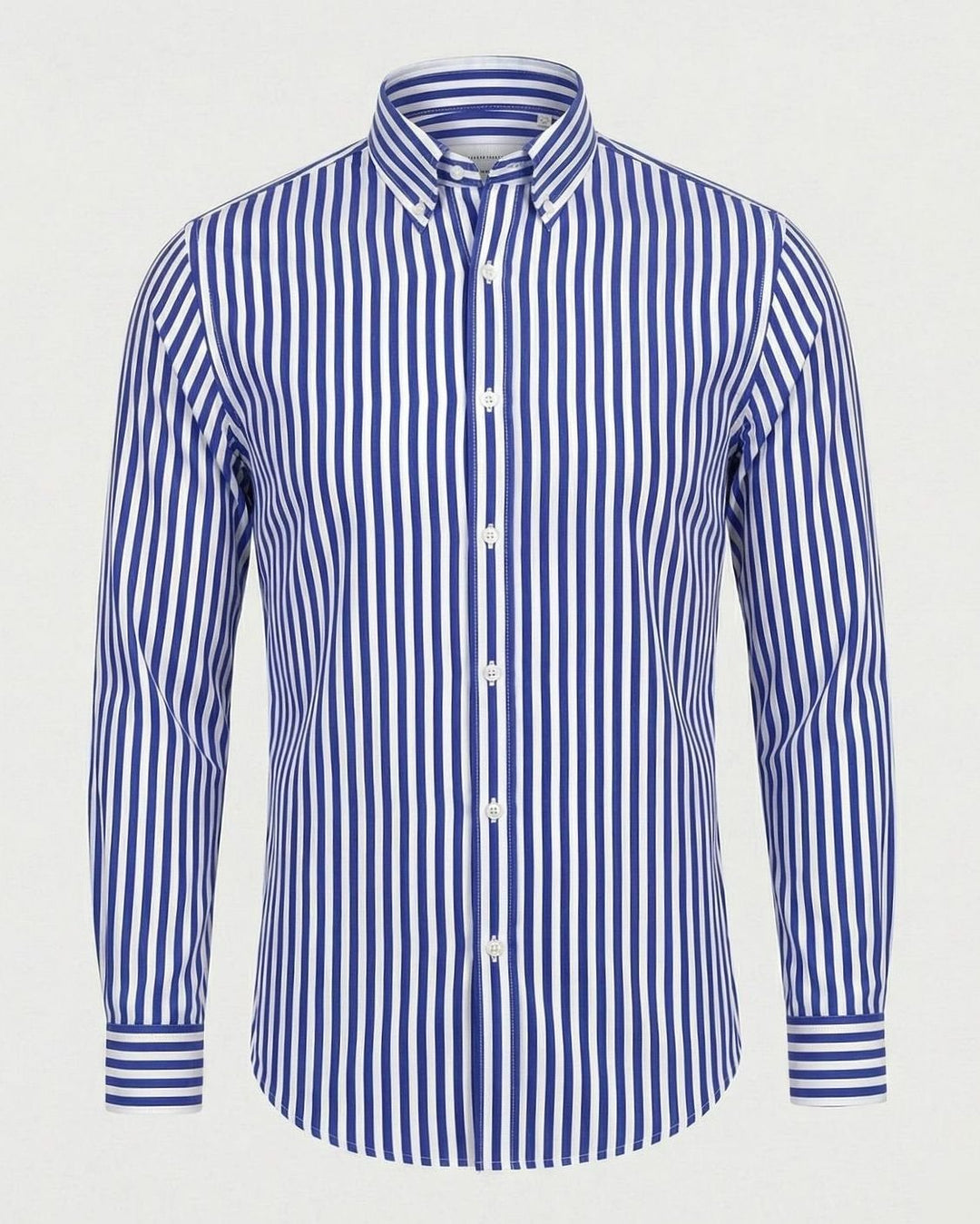 Men's Slim-Fit Bold Striped Long-Sleeve Button-Down Shirt - Blue