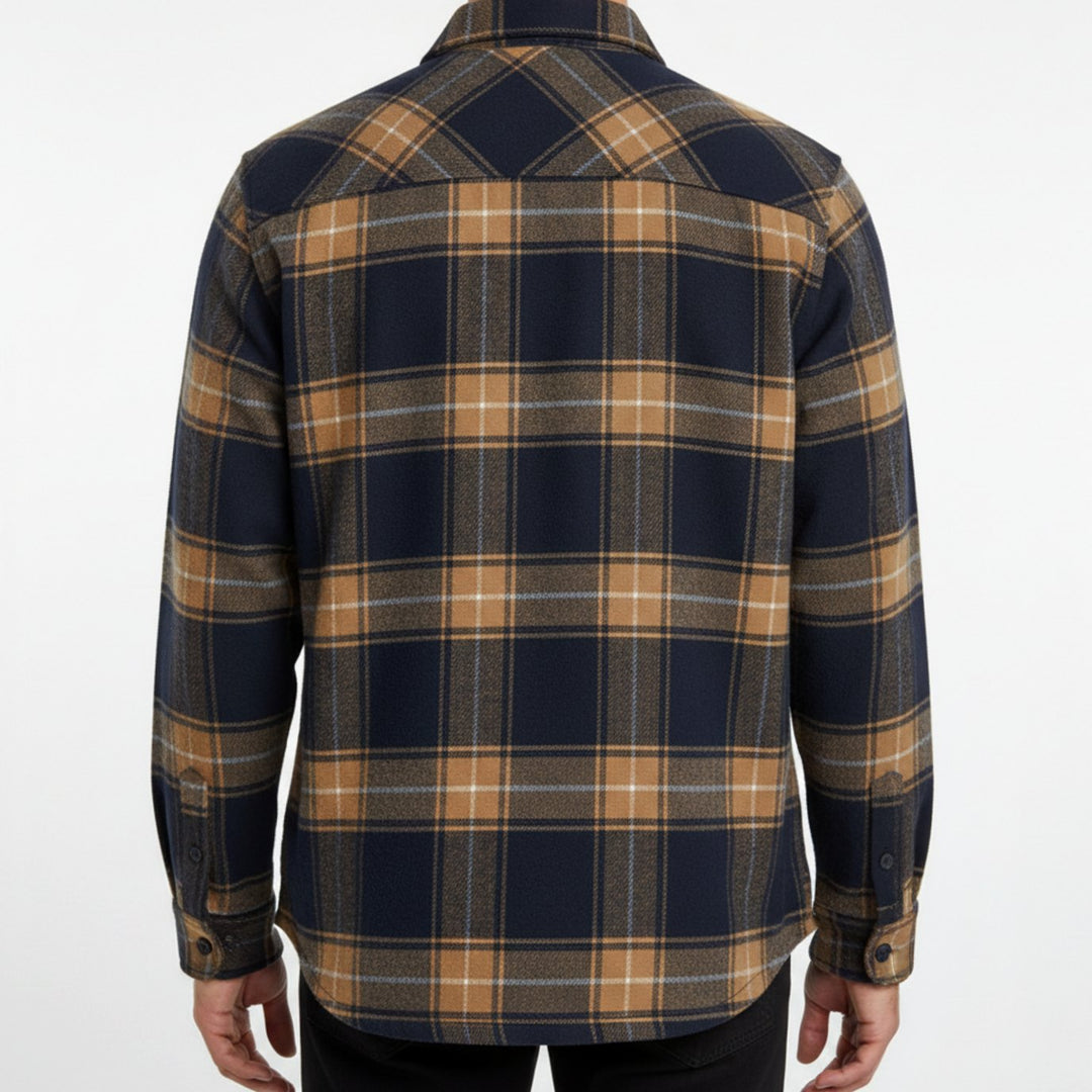 Men's Slim-Fit Brushed Flannel Button-Down Plaid Shirt
