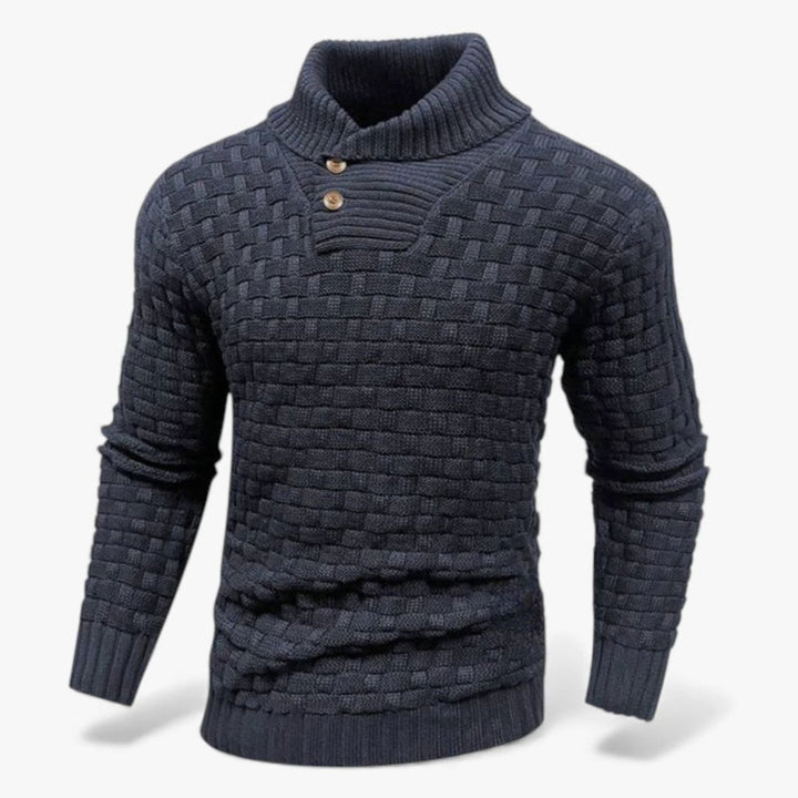Men's Slim-Fit Button Turtleneck Knit Sweater