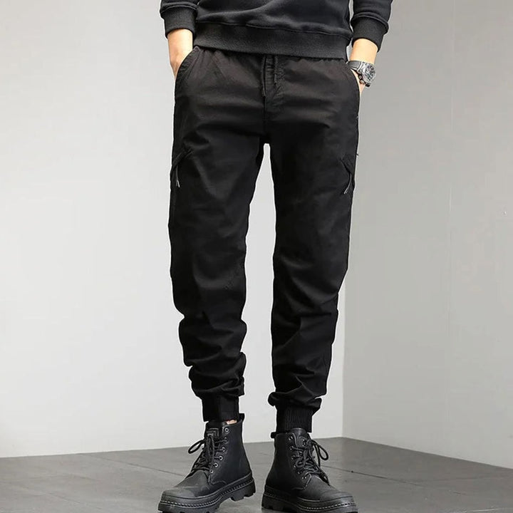Men's Slim-Fit Cargo Pants Tapered Jogger Zip Pockets