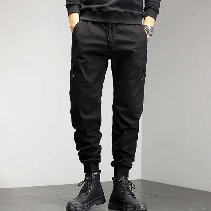 Men's Slim-Fit Cargo Pants Tapered Jogger Zip Pockets