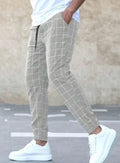 James | Men's Slim-Fit Checked Drawstring Chino Pants