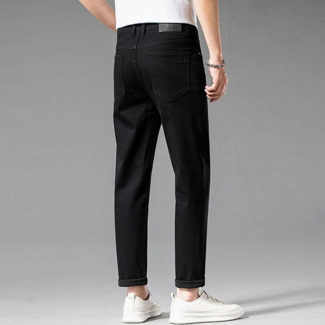 Men's Slim-Fit Cotton Blend Chino Pants - Black