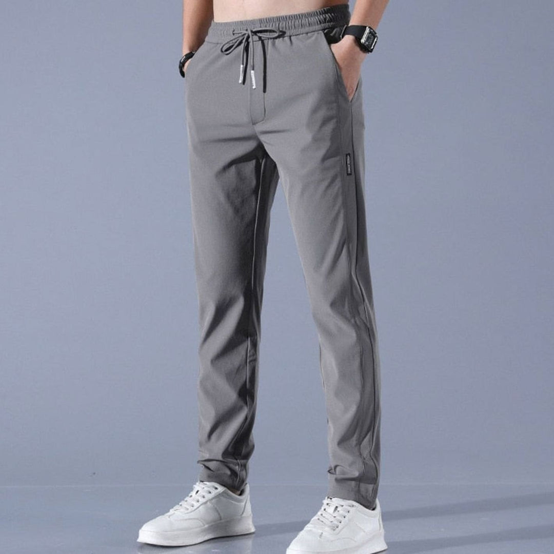 Men's Slim-Fit Drawstring Elastic-Waist Jogger Pants - Dark Gray
