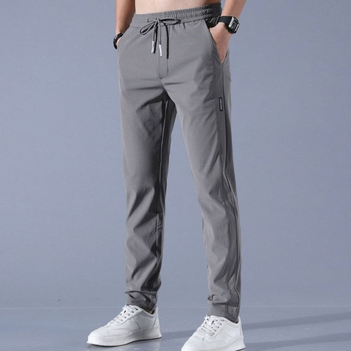 Men's Slim-Fit Drawstring Elastic-Waist Jogger Pants - Dark Gray