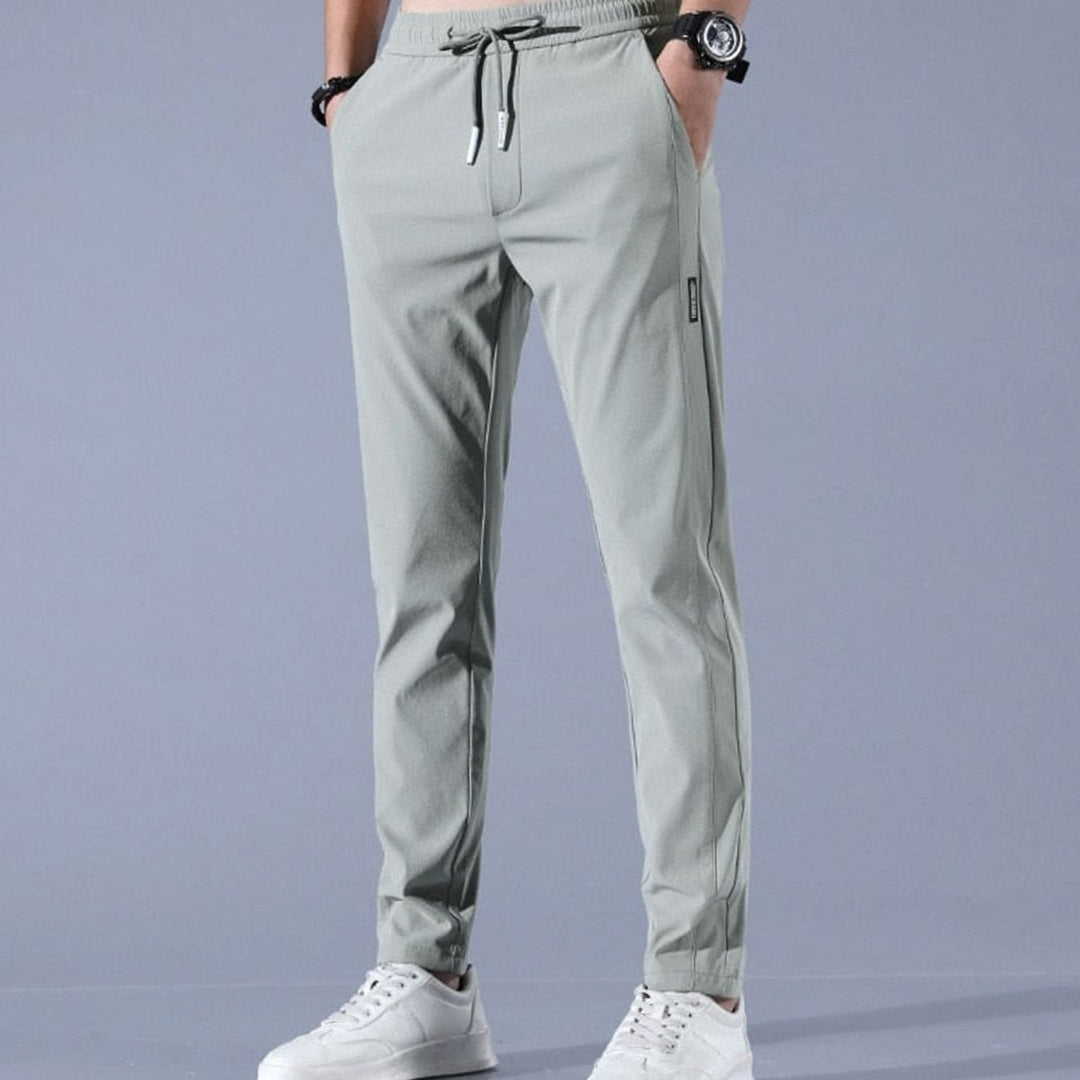 Men's Slim-Fit Drawstring Elastic-Waist Jogger Pants - Green