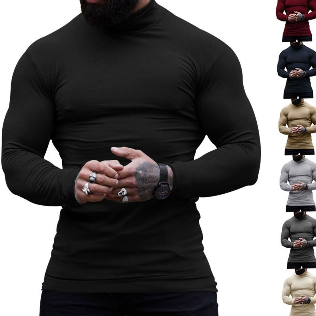 Men's Slim Fit Fine Knit Turtleneck Long Sleeve Sweater