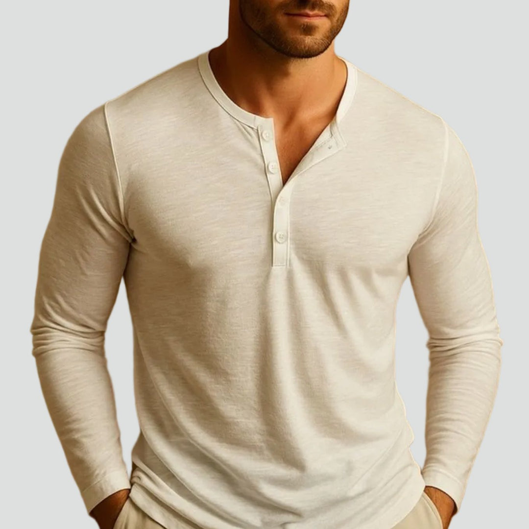 Men's Slim Fit Long Sleeve Henley Shirt