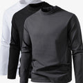 Caleb | Men's Slim-Fit Mock Neck Long-Sleeve Cotton Blend Shirt
