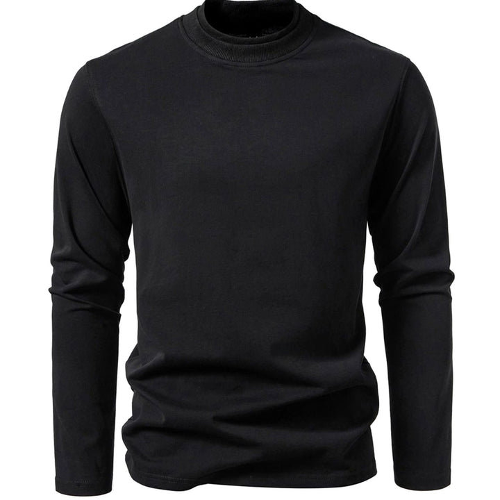 Men's Slim-Fit Mock Neck Long-Sleeve Cotton Blend Shirt