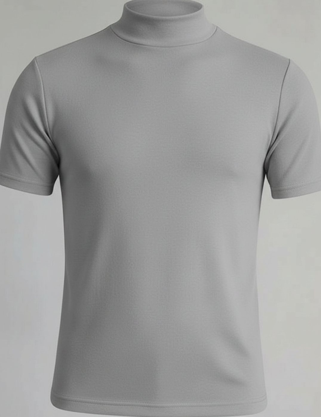 Men's Slim-Fit Mock-Neck Short-Sleeve T-Shirt - Gray
