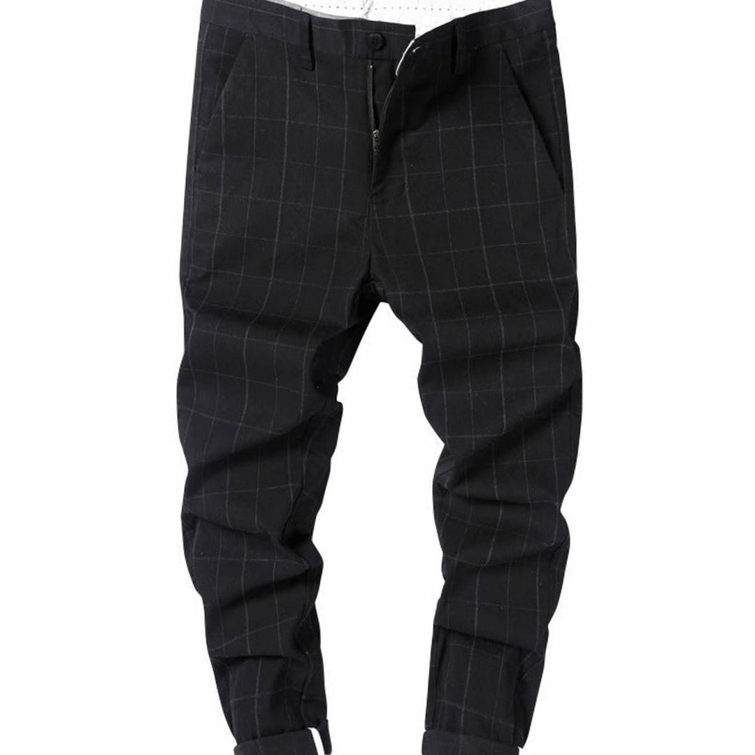Men's Slim-Fit Plaid Cropped Chino Pants