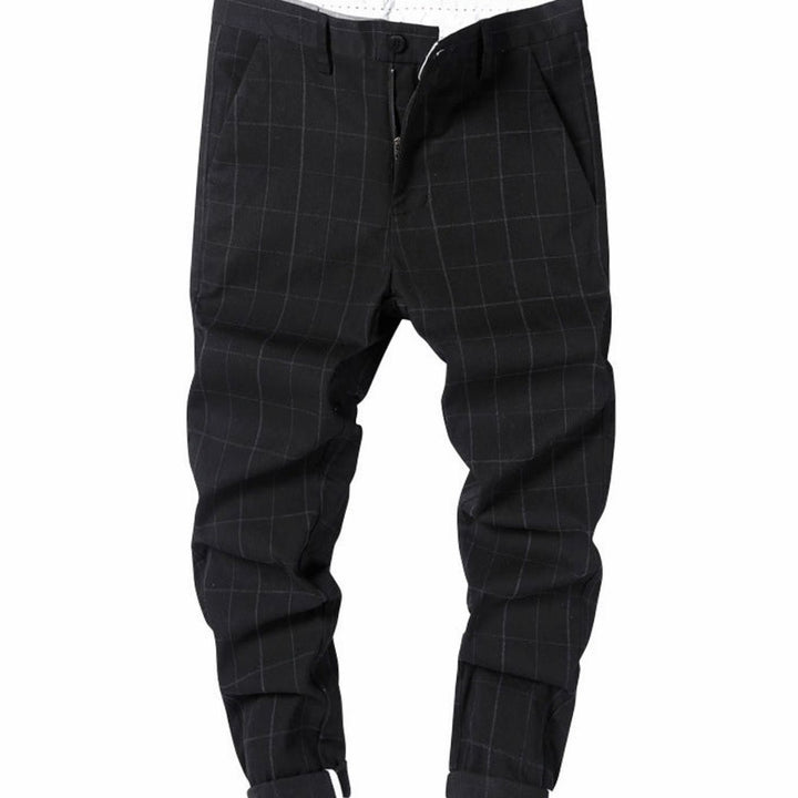 Men's Slim-Fit Plaid Cropped Chino Pants