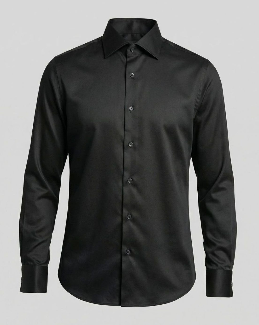 Men's Slim-Fit Satin Dress Shirt Long Sleeve Button-Up