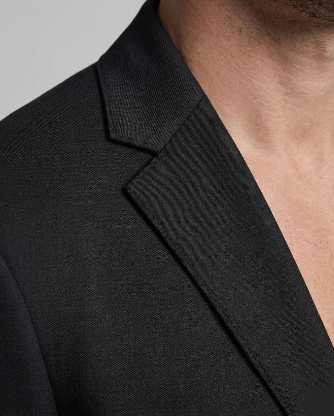 Men's Slim Fit Single-Button Black Suit Blazer Jacket One-button