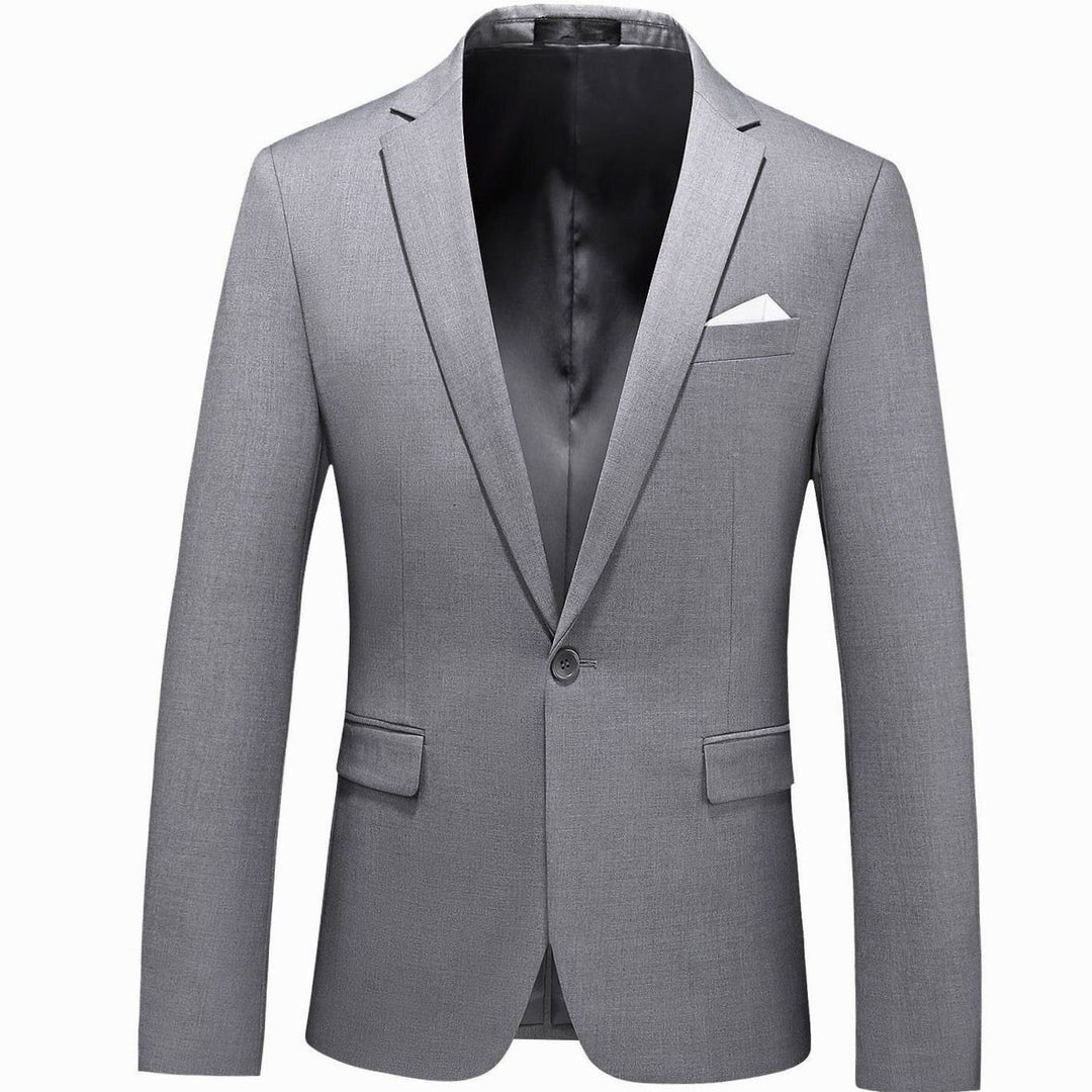 Men's Slim-Fit Single-Button Notch Lapel Blazer Jacket