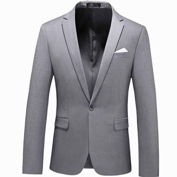 Men's Slim-Fit Single-Button Notch Lapel Blazer Jacket
