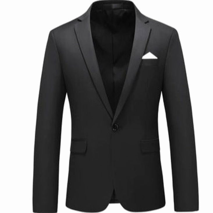 Men's Slim-Fit Single-Button Notch Lapel Blazer Jacket