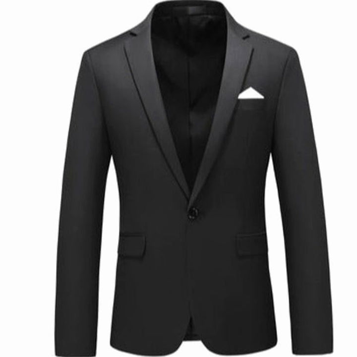 Men's Slim-Fit Single-Button Notch Lapel Blazer Jacket