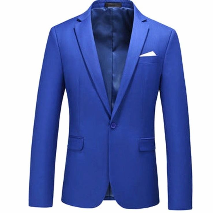 Men's Slim-Fit Single-Button Notch Lapel Blazer Jacket