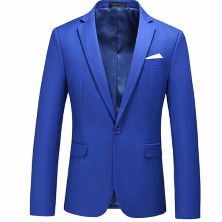 Men's Slim-Fit Single-Button Notch Lapel Blazer Jacket