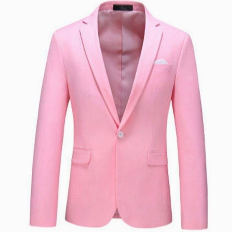Men's Slim-Fit Single-Button Notch Lapel Blazer Jacket