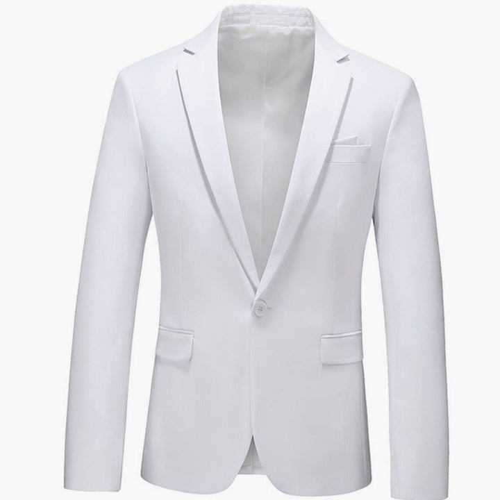 Men's Slim-Fit Single-Button Notch Lapel Blazer Jacket - White