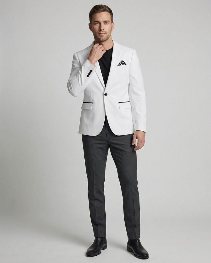 Men's Slim-Fit Single-Button Tuxedo Blazer Jacket