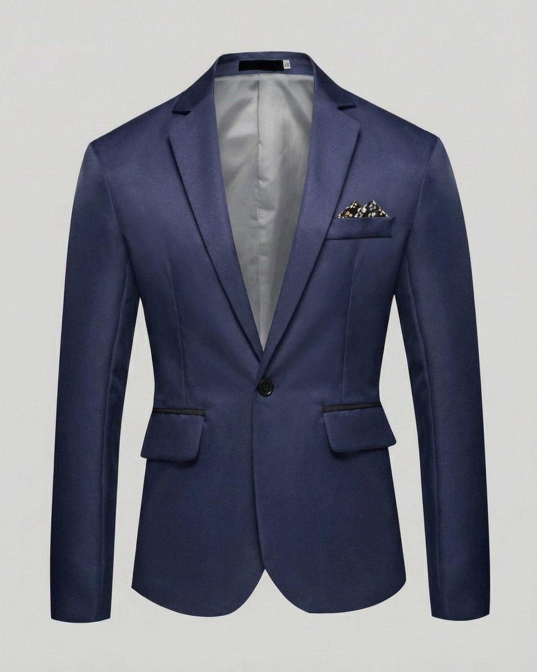 Men's Slim-Fit Single-Button Tuxedo Blazer Jacket - Navy Blue