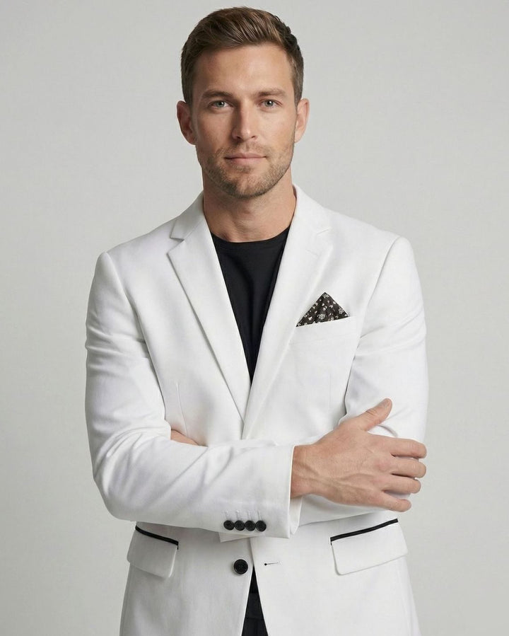 Men's Slim-Fit Single-Button Tuxedo Blazer Jacket