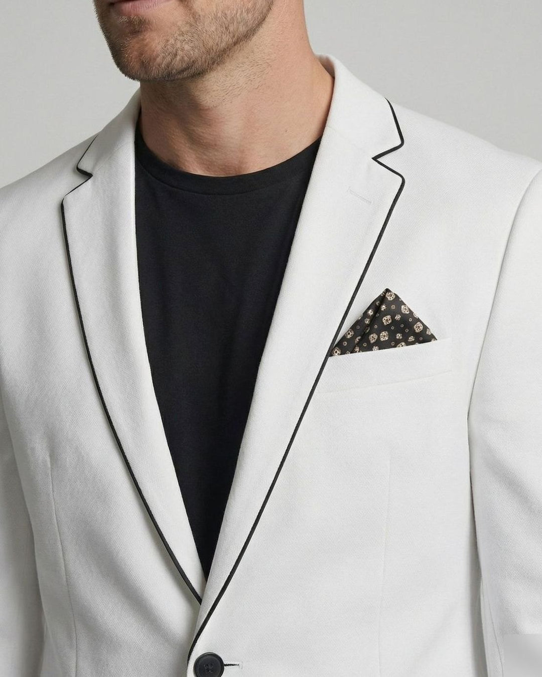 Men's Slim-Fit Single-Button Tuxedo Blazer Jacket