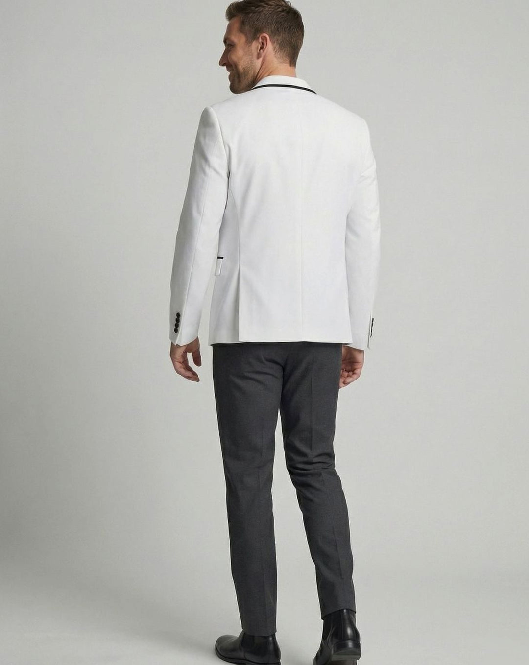 Men's Slim-Fit Single-Button Tuxedo Blazer Jacket