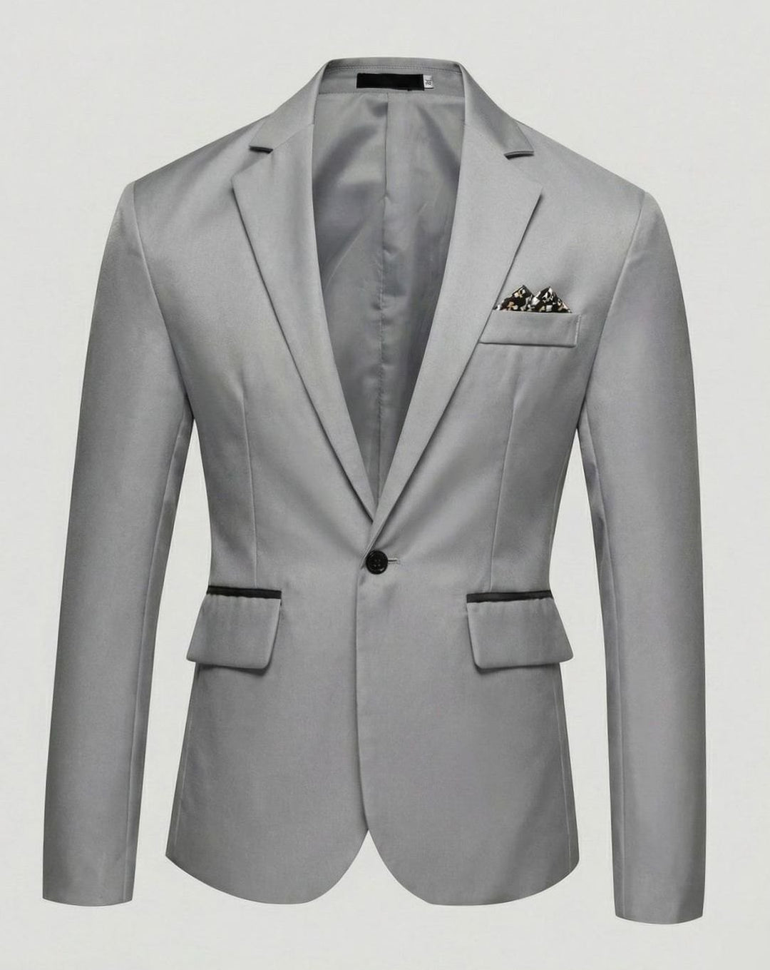 Men's Slim-Fit Single-Button Tuxedo Blazer Jacket - Gray