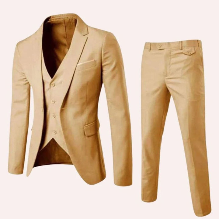 Men's Slim-Fit Single-Button Two-Piece Blazer Suit Set