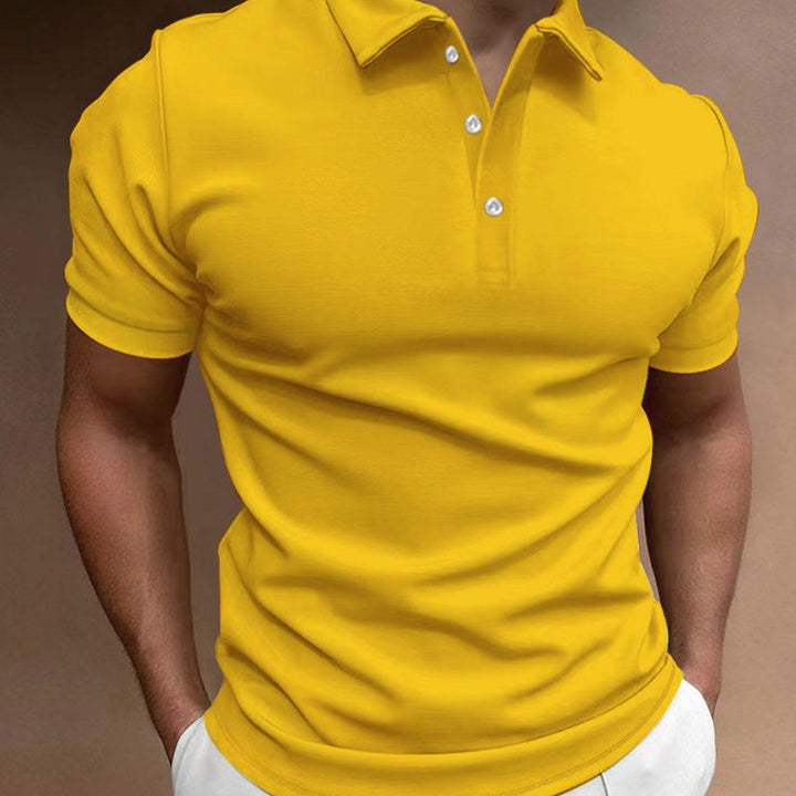 Men's Slim Fit Stretch Cotton Blend Polo Shirt, White - Yellow