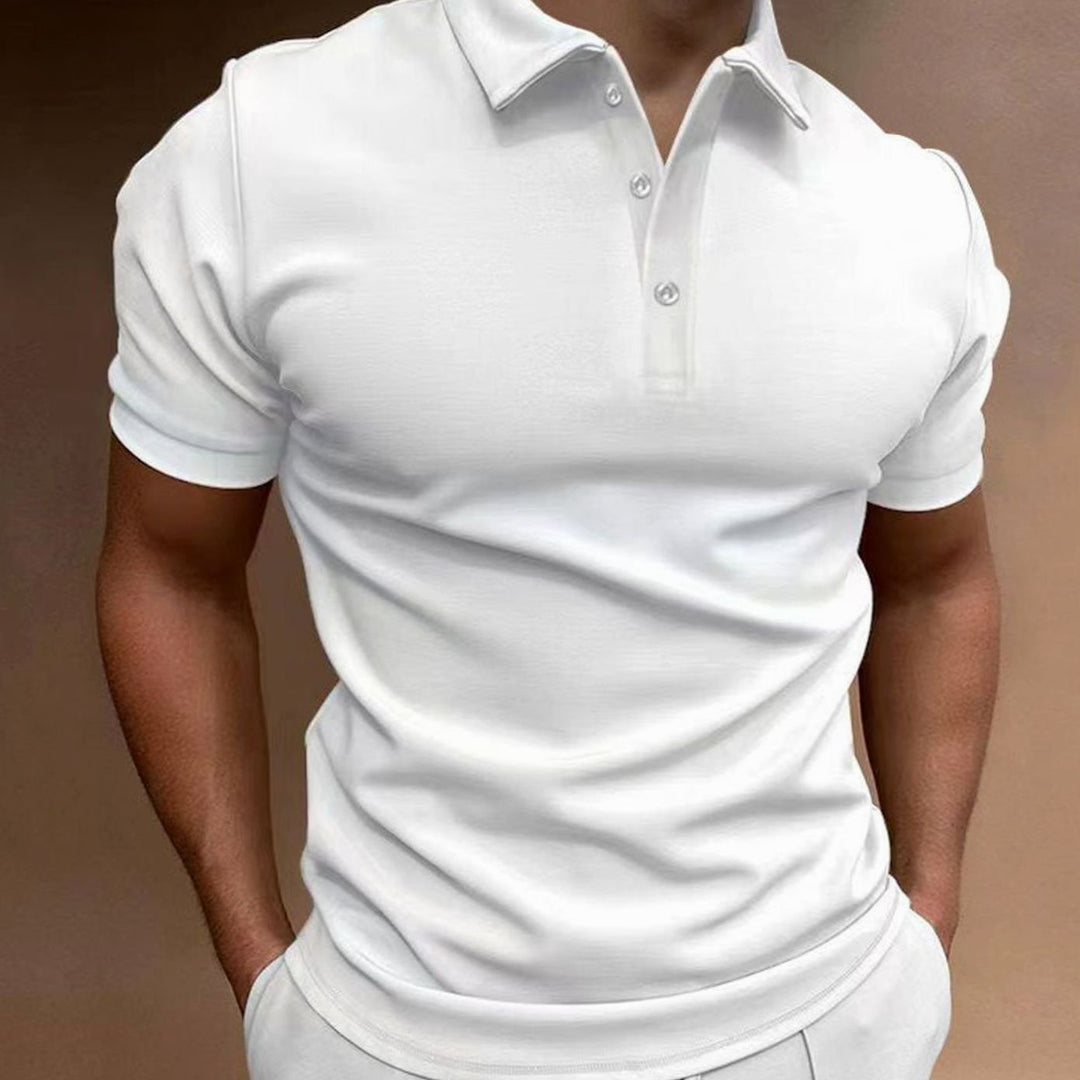 Men's Slim Fit Stretch Cotton Blend Polo Shirt, White - White