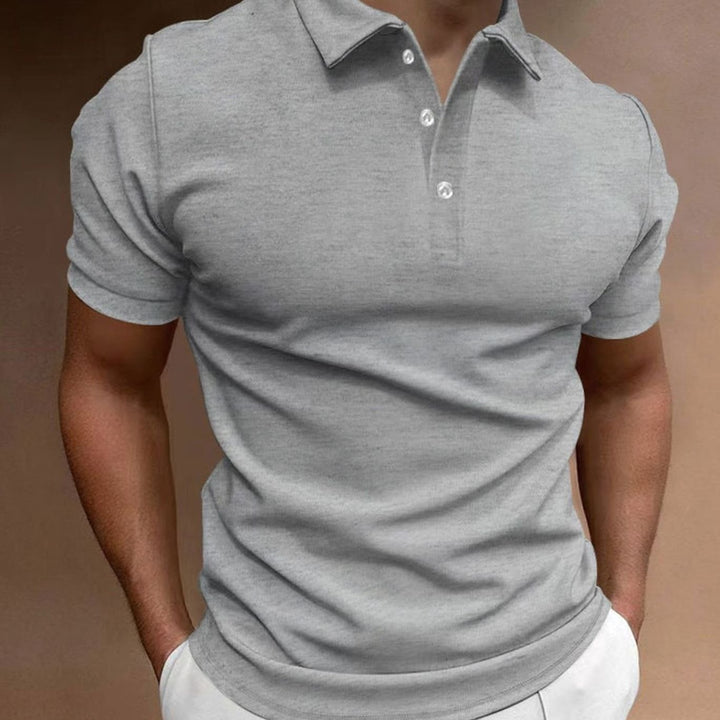 Men's Slim Fit Stretch Cotton Blend Polo Shirt, White - Gray
