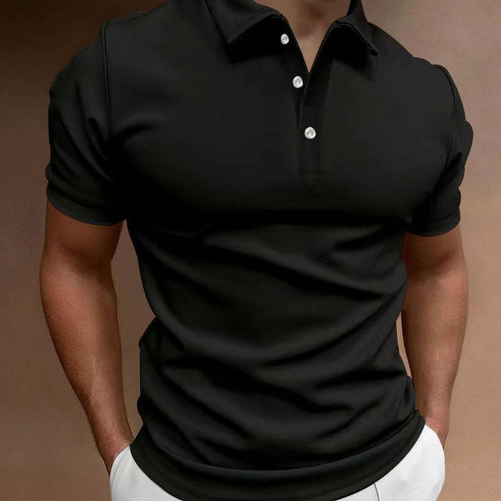 Men's Slim Fit Stretch Cotton Blend Polo Shirt, White - Black