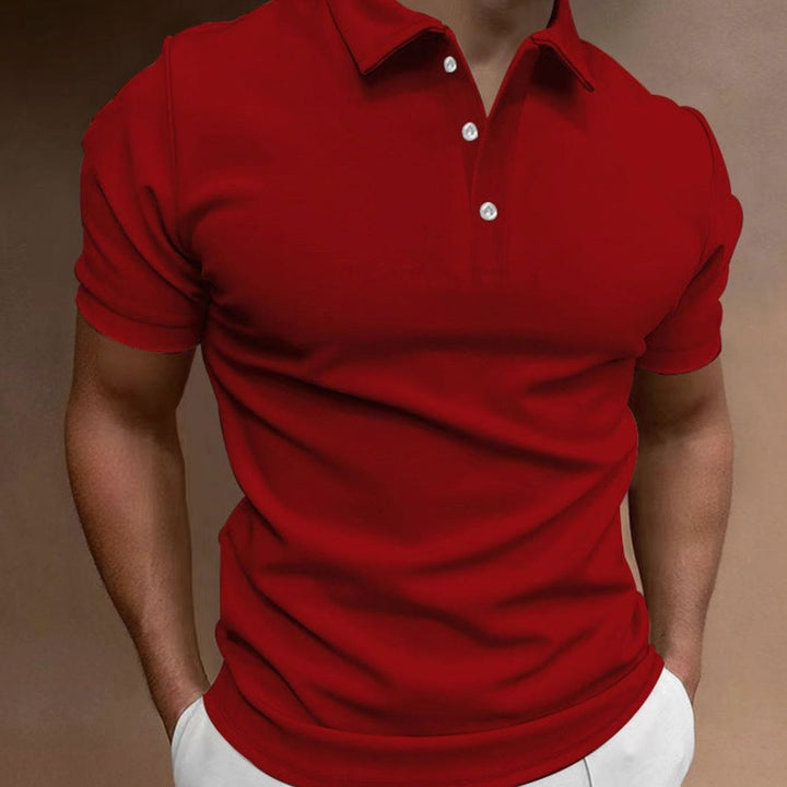 Men's Slim Fit Stretch Cotton Blend Polo Shirt, White - Red