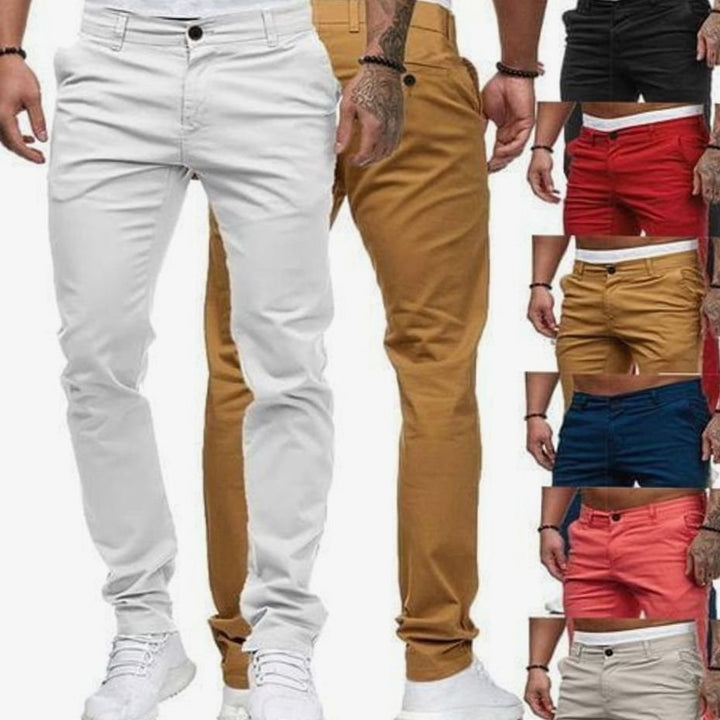 Men's Slim Fit Stretch Cotton Chino Pants, Khaki