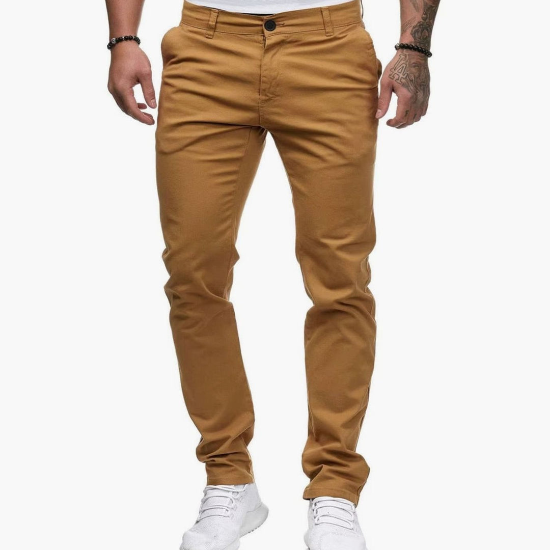 Men's Slim Fit Stretch Cotton Chino Pants, Khaki