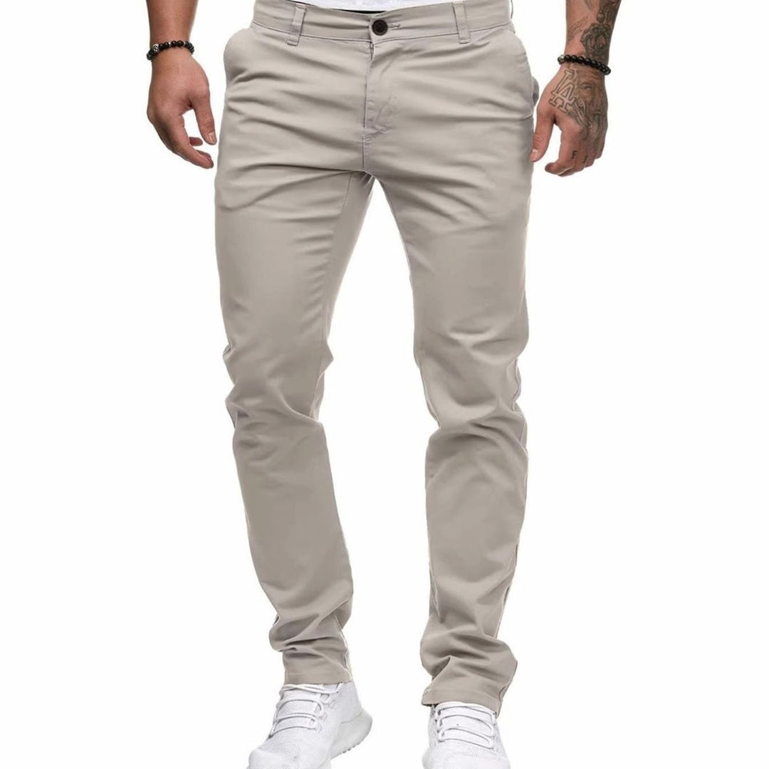 Men's Slim Fit Stretch Cotton Chino Pants, Khaki