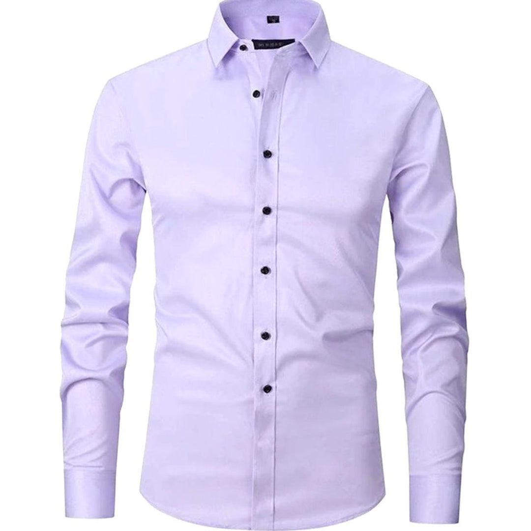 Men's Slim Fit Stretch Dress Shirt Non-Iron Button-Up - Lavender
