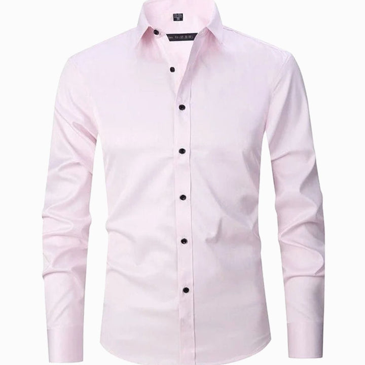 Men's Slim Fit Stretch Dress Shirt Non-Iron Button-Up - Pink