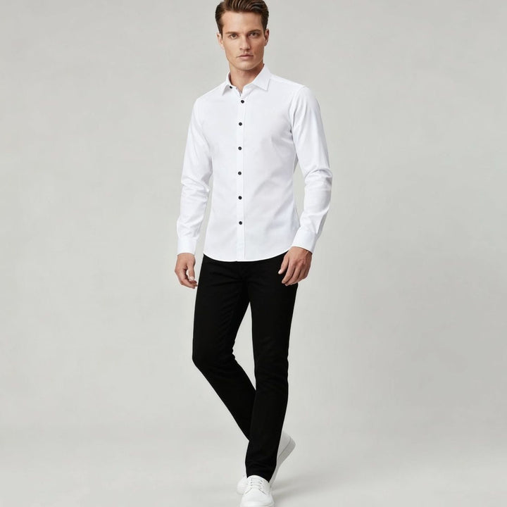 Men's Slim Fit Stretch Dress Shirt Non-Iron Button-Up