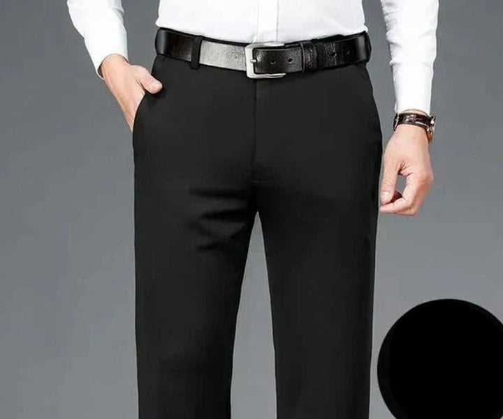 Men's Slim-Fit Stretch Formal Suit Pants - Black
