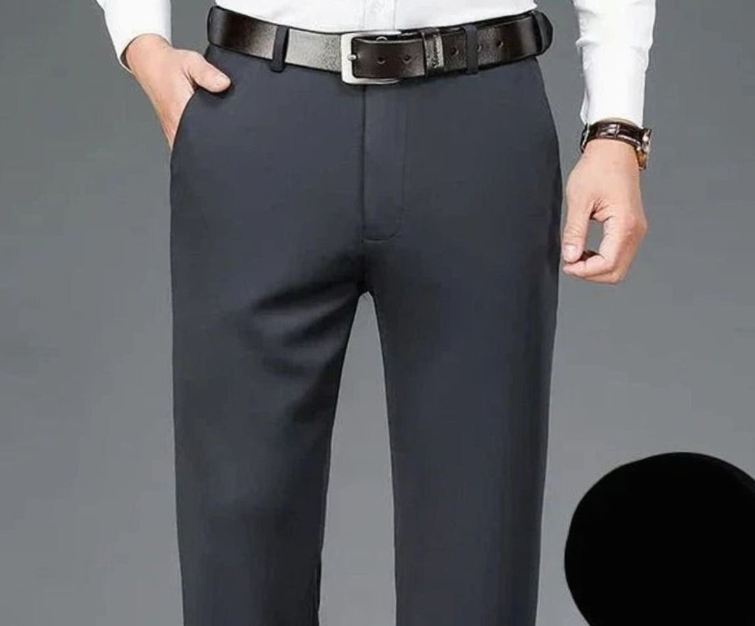 Men's Slim-Fit Stretch Formal Suit Pants - Dark Gray
