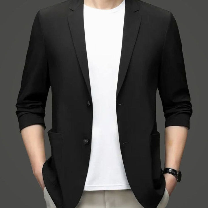 Men's Slim-Fit Two-Button Lightweight Elastic Blazer Jacket