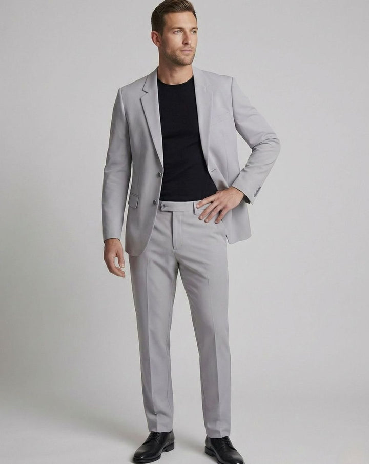 Men's Slim-Fit Two-Piece Business Suit Stretch Blazer Pants Set